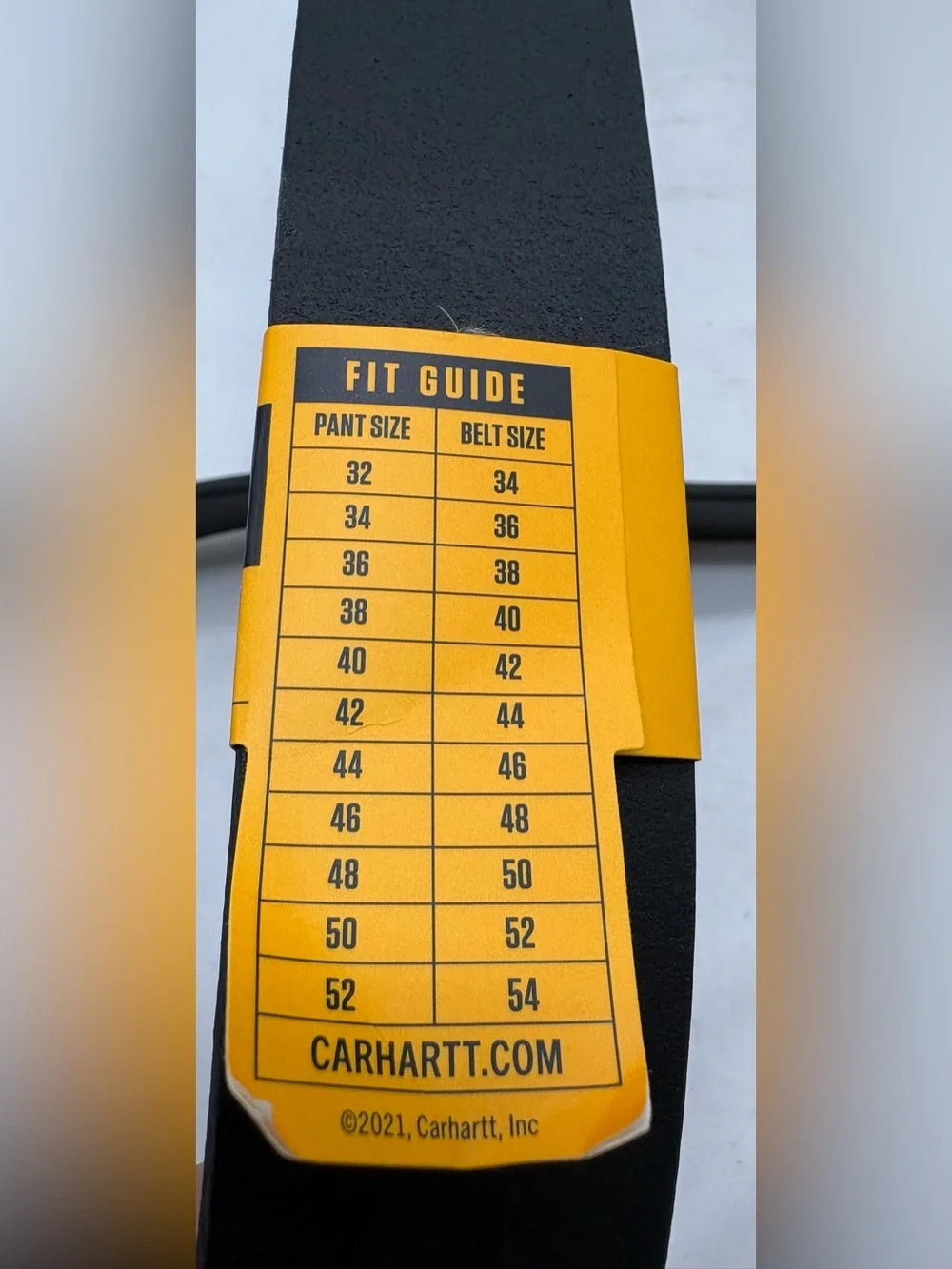 Carhartt Men's Burnished Saddle Leather Box Buckle Size 52 Black NEW